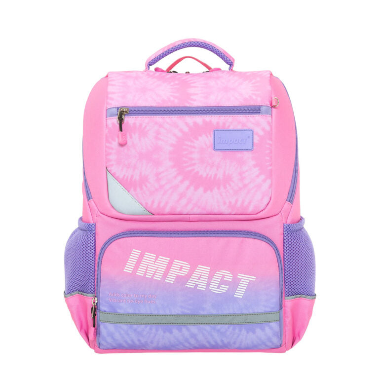 【IMPACT】怡寶紮染風成長型護脊書包-粉紅