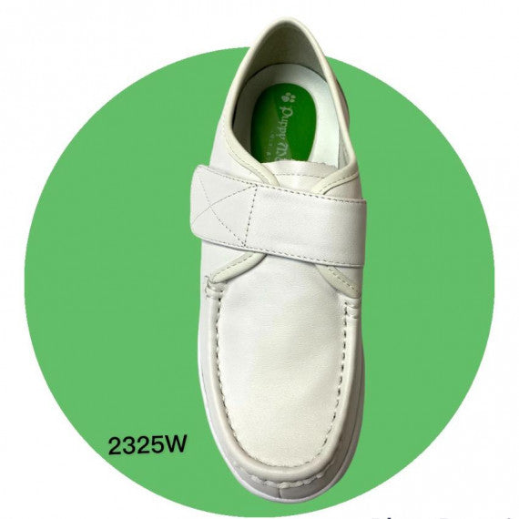 PUPPY MON Women's White Nurse Shoes - Velcro Style (with Anti-slip Rubber Particles on the Sole)