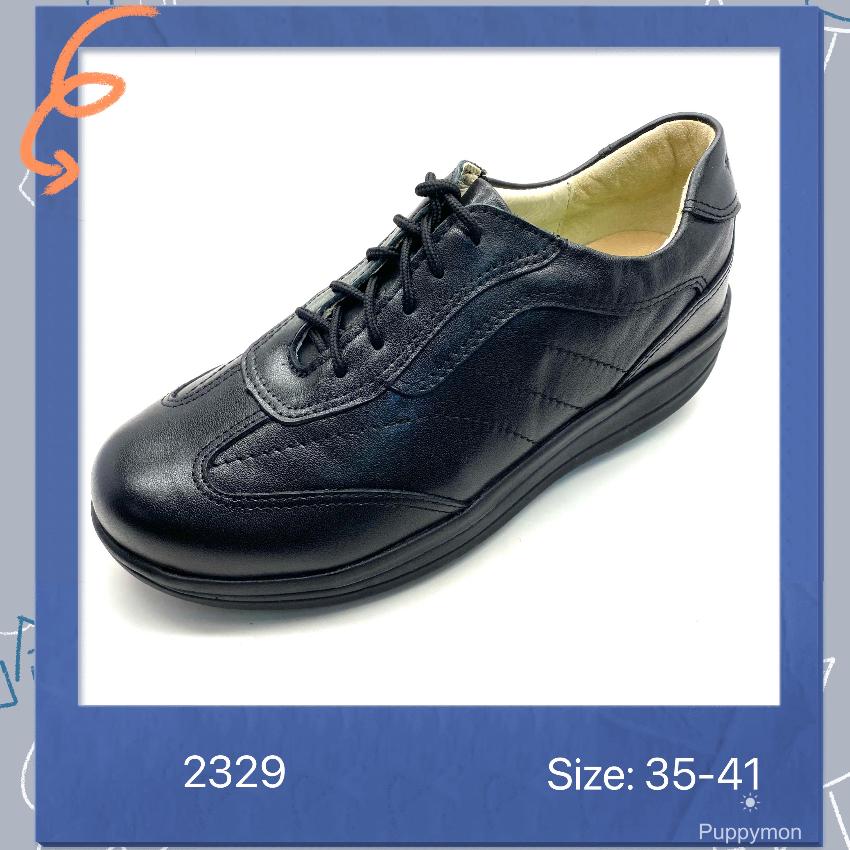 PUPPY MON Women's soft leather uniform shoes (with anti-slip rubber particles on the sole)